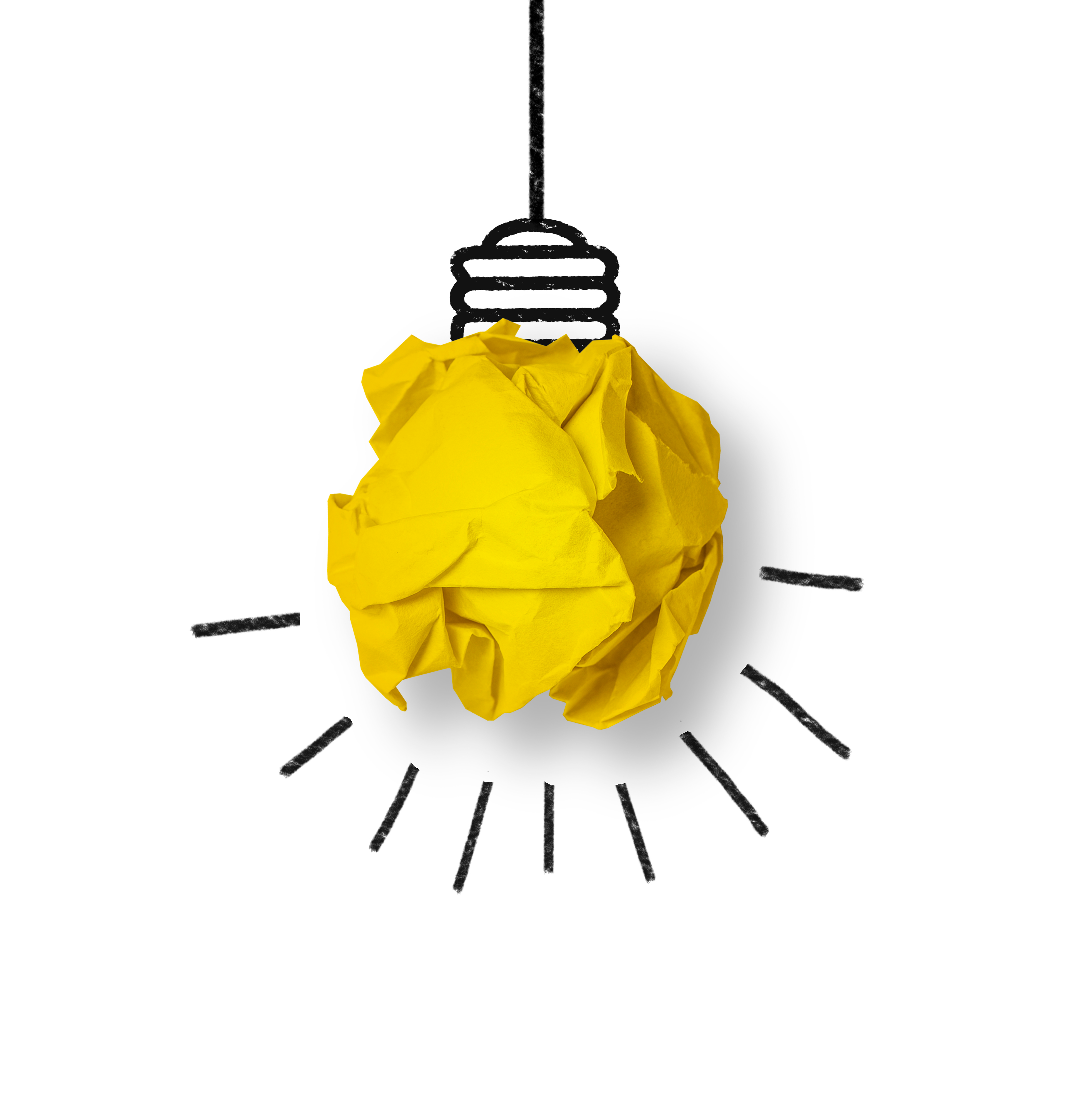 light-bulb-made-from-yellow-paper-ball